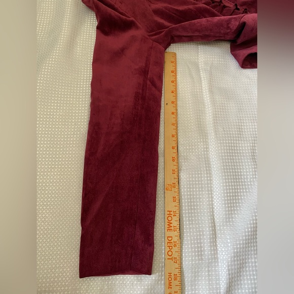 db( Dressbarn) Womens Blazer Jacket Maroon Hook Closure Soft Fit/Flare, M - Picture 10 of 16